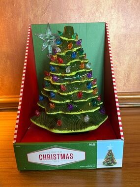 Vintage Style Lighted Ceramic Christmas Tree 15" Nostalgic Tree New In Box